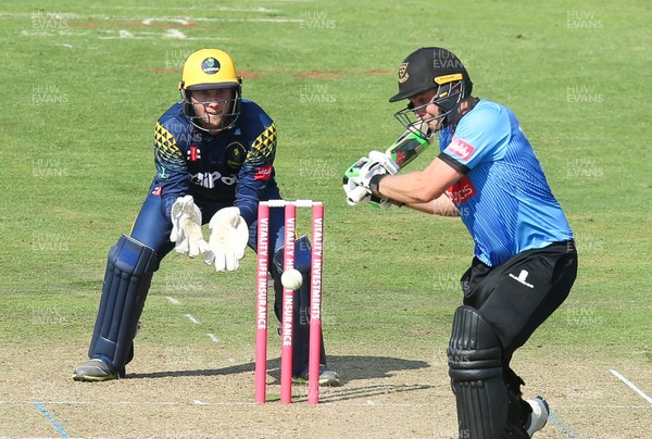080718 - Glamorgan v Sussex Sharks, Vitality Blast 2018 - Luke Wright of Sussex Sharks plays a shot on his way to a score of 88