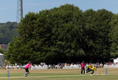 220726 - Glamorgan v Sussex Sharks, Metro Bank One Day Cup - A general view of the Gnoll as Glamorgan take on Sussex Sharks in the Metro Bank One Day Cup