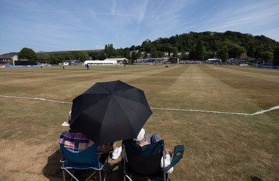 220726 - Glamorgan v Sussex Sharks, Metro Bank One Day Cup - A general view of the Gnoll as Glamorgan take on Sussex Sharks in the Metro Bank One Day Cup