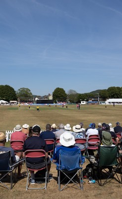 220726 - Glamorgan v Sussex Sharks, Metro Bank One Day Cup - A general view of the Gnoll as Glamorgan take on Sussex Sharks in the Metro Bank One Day Cup