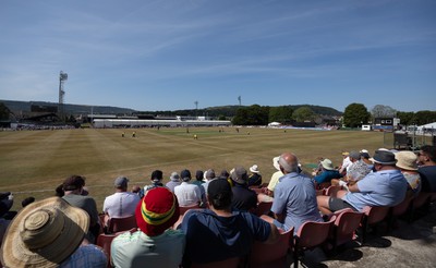 220726 - Glamorgan v Sussex Sharks, Metro Bank One Day Cup - A general view of the Gnoll as Glamorgan take on Sussex Sharks in the Metro Bank One Day Cup