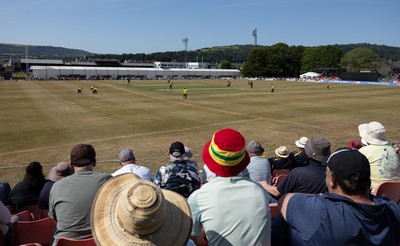 220726 - Glamorgan v Sussex Sharks, Metro Bank One Day Cup - A general view of the Gnoll as Glamorgan take on Sussex Sharks in the Metro Bank One Day Cup