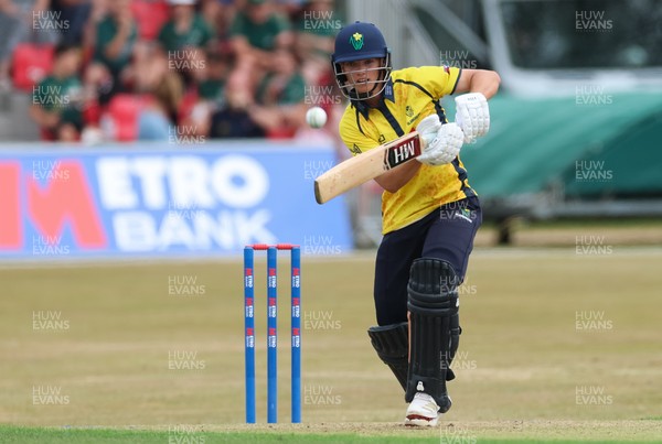 220726 - Glamorgan v Sussex Sharks, Metro Bank One Day Cup - Jack Hope-Bell of Glamorgan plays a shot