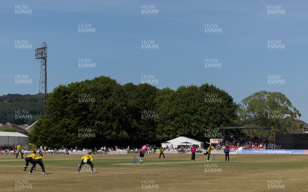 220726 - Glamorgan v Sussex Sharks, Metro Bank One Day Cup - A general view of the Gnoll as Glamorgan take on Sussex Sharks in the Metro Bank One Day Cup