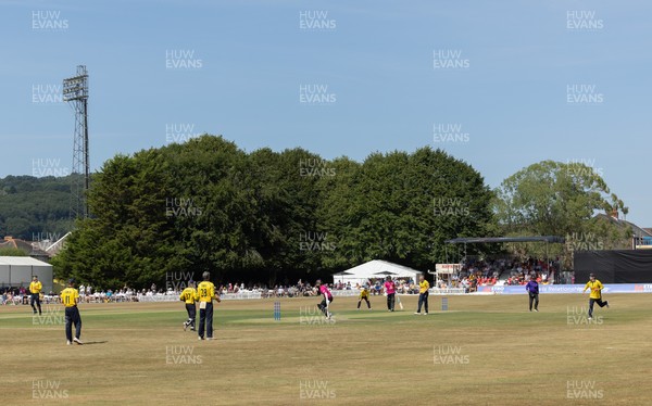 220726 - Glamorgan v Sussex Sharks, Metro Bank One Day Cup - A general view of the Gnoll as Glamorgan take on Sussex Sharks in the Metro Bank One Day Cup