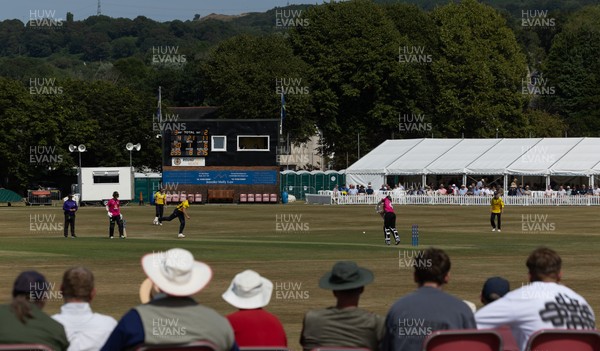 220726 - Glamorgan v Sussex Sharks, Metro Bank One Day Cup - A general view of the Gnoll as Glamorgan take on Sussex Sharks in the Metro Bank One Day Cup