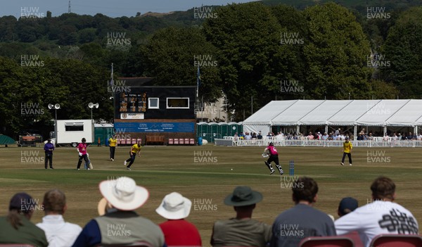 220726 - Glamorgan v Sussex Sharks, Metro Bank One Day Cup - A general view of the Gnoll as Glamorgan take on Sussex Sharks in the Metro Bank One Day Cup