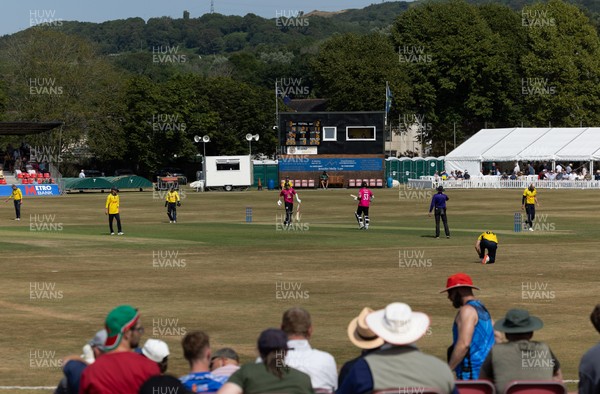 220726 - Glamorgan v Sussex Sharks, Metro Bank One Day Cup - A general view of the Gnoll as Glamorgan take on Sussex Sharks in the Metro Bank One Day Cup