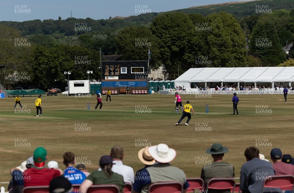 220726 - Glamorgan v Sussex Sharks, Metro Bank One Day Cup - A general view of the Gnoll as Glamorgan take on Sussex Sharks in the Metro Bank One Day Cup