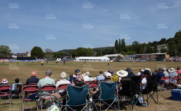 220726 - Glamorgan v Sussex Sharks, Metro Bank One Day Cup - A general view of the Gnoll as Glamorgan take on Sussex Sharks in the Metro Bank One Day Cup