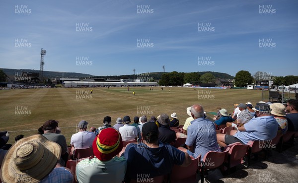 220726 - Glamorgan v Sussex Sharks, Metro Bank One Day Cup - A general view of the Gnoll as Glamorgan take on Sussex Sharks in the Metro Bank One Day Cup
