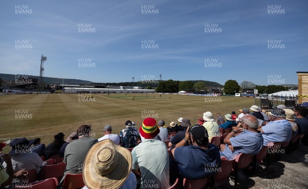 220726 - Glamorgan v Sussex Sharks, Metro Bank One Day Cup - A general view of the Gnoll as Glamorgan take on Sussex Sharks in the Metro Bank One Day Cup