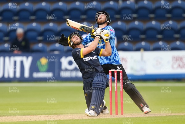 020721 - Glamorgan v Sussex Sharks, T20 Vitality Blast - Chris Cooke of Glamorgan is caught out by Phil Salt of Sussex Sharks off the bowling of Archie Lenham of Sussex Sharks