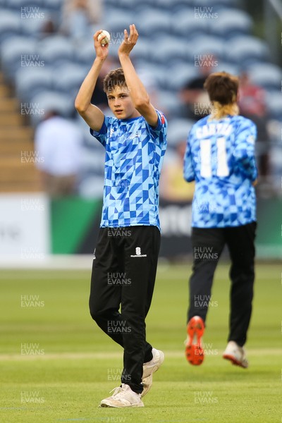 020721 - Glamorgan v Sussex Sharks, T20 Vitality Blast - Archie Lenham of Sussex Sharks is congratulated after taking a wicket