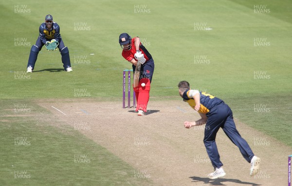 200721 - Glamorgan v Wales National County, 50 over Friendly - Reinhold plays a shot off the bowling of Joe Cooke of Glamorgan