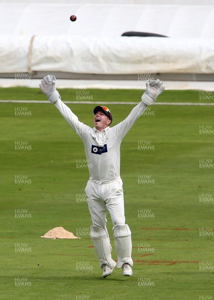 060920 - Glamorgan Cricket v Warwickshire - Bob Willis Trophy - Tom Cullen of Glamorgan celebrates after catching out Rob Yates