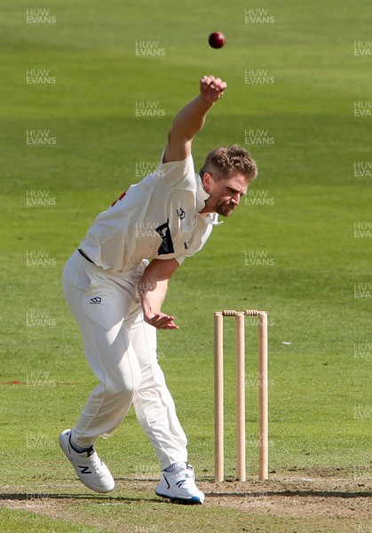 060920 - Glamorgan Cricket v Warwickshire - Bob Willis Trophy - Timm van der Gugten of Glamorgan bowling