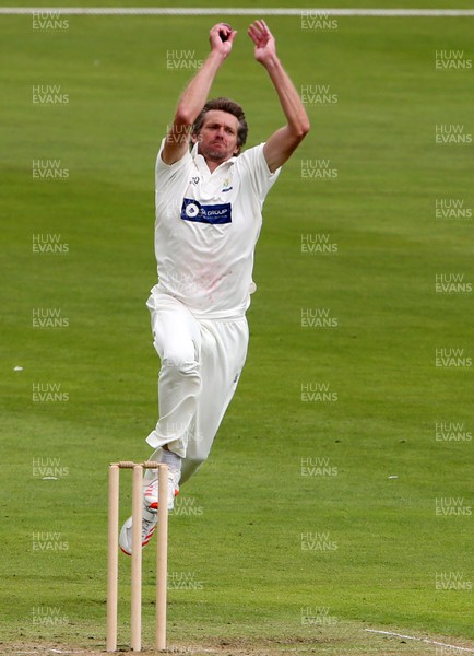 060920 - Glamorgan Cricket v Warwickshire - Bob Willis Trophy - Michael Hogan of Glamorgan bowling
