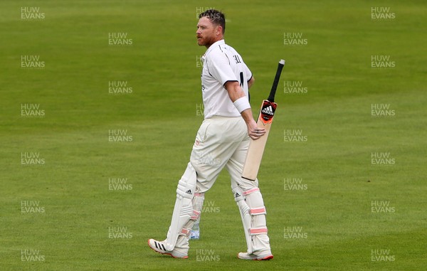 080920 - Glamorgan v Warwickshire - Bob Willis Trophy - Ian Bell of Warwickshire walks off the field after being bowled out by Timm van der Gugten