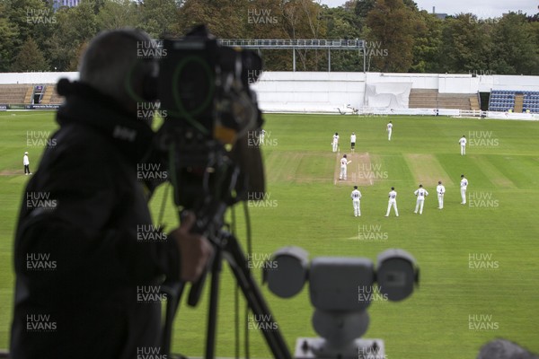 090920 - Glamorgan v Warwickshire - Bob Willis Trophy - General View of the live stream filming at Sophia Gardens