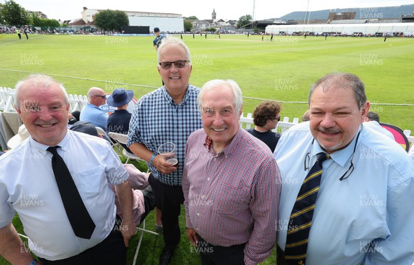 100823 - Glamorgan v Warwickshire, Metro Bank One Day Cup - Rugby legend Sir Gareth Edwards enjoying the match at Neath Cricket Ground