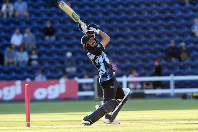 030726 - Glamorgan v Warwickshire Bears - Vitality Blast Men - Kiran Carlson of Glamorgan batting