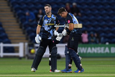 030726 - Glamorgan v Warwickshire Bears - Vitality Blast Men - Sean Dickson of Glamorgan celebrates after winning the game
