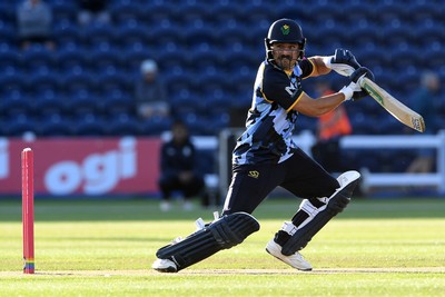 030726 - Glamorgan v Warwickshire Bears - Vitality Blast Men - Kiran Carlson of Glamorgan batting