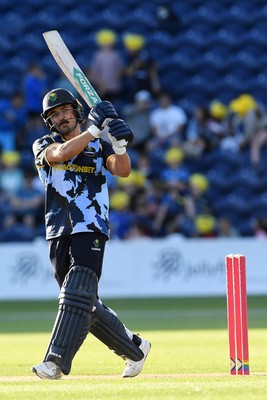030726 - Glamorgan v Warwickshire Bears - Vitality Blast Men - Kiran Carlson of Glamorgan batting