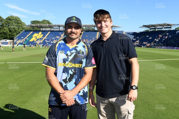 030726 - Glamorgan v Warwickshire Bears - Vitality Blast Men - Kiran Carlson of Glamorgan at the coin toss