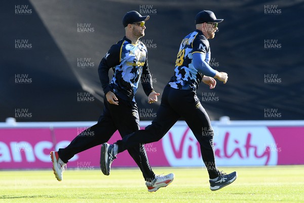 030726 - Glamorgan v Warwickshire Bears - Vitality Blast Men - Sean Dickson of Glamorgan catches the ball to dismiss Beau Webster of Warwickshire Bears