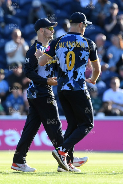 030726 - Glamorgan v Warwickshire Bears - Vitality Blast Men - Sean Dickson of Glamorgan catches the ball to dismiss Beau Webster of Warwickshire Bears