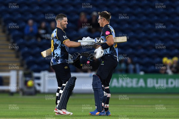 030726 - Glamorgan v Warwickshire Bears - Vitality Blast Men - Sean Dickson of Glamorgan celebrates after winning the game