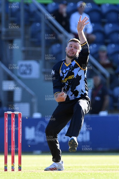 030726 - Glamorgan v Warwickshire Bears - Vitality Blast Men - Mason Crane of Glamorgan bowling