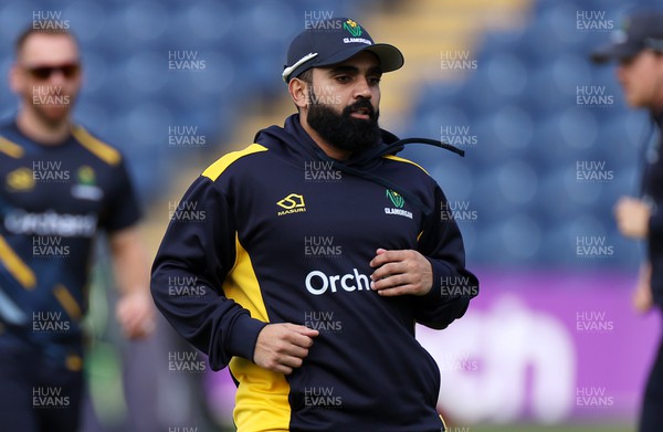 050922 - Glamorgan v Worcestershire - LV= County Championship, Division Two - Ajaz Patel of Glamorgan during the warm up