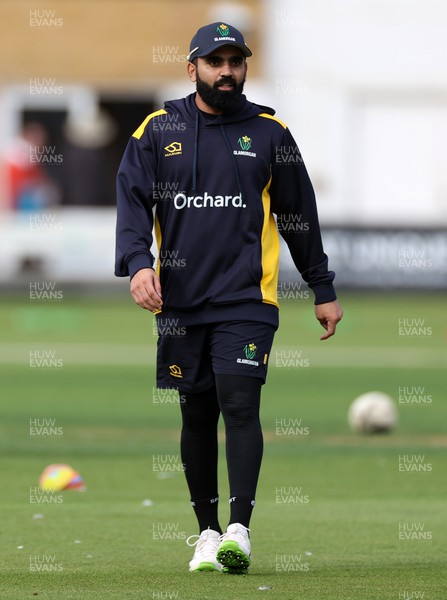 050922 - Glamorgan v Worcestershire - LV= County Championship, Division Two - Ajaz Patel of Glamorgan during the warm up