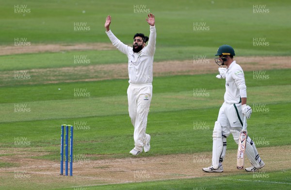 050922 - Glamorgan v Worcestershire - LV= County Championship, Division Two - Ajaz Patel of Glamorgan appeals for a wicket