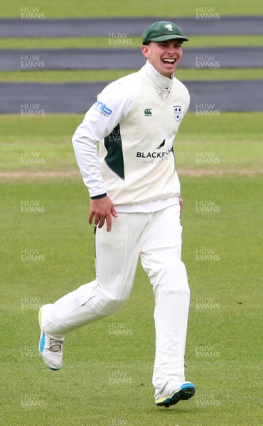 140417 - Glamorgan v Worcestershire - Specsavers County Championship Division Two - Tom Fell of Worcestershire celebrates after taking the wicket of Chris Cooke of Glamorgan