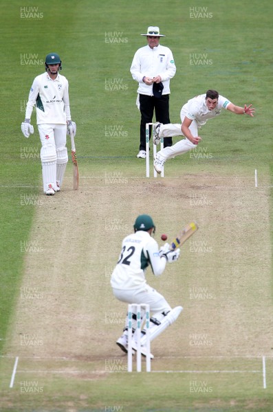 150417 - Glamorgan v Worcestershire - Specsavers County Championship Division Two - Marchant de Lange of Glamorgan bowling