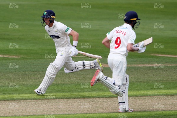 300619 - Glamorgan v Worcestershire - Specsavers County Championship Division Two - Marnus Labuschagne and Nick Selman of Glamorgan