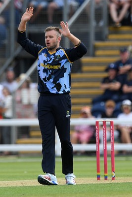 050726 - Glamorgan v Worcestershire Rapids - Vitality Blast Men - Mason Crane of Glamorgan