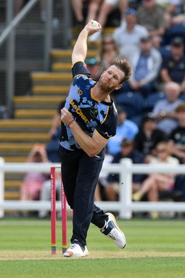 050726 - Glamorgan v Worcestershire Rapids - Vitality Blast Men - Jimmy Neesham of Glamorgan bowling