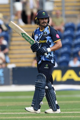 050726 - Glamorgan v Worcestershire Rapids - Vitality Blast Men - Kiran Carlson of Glamorgan batting
