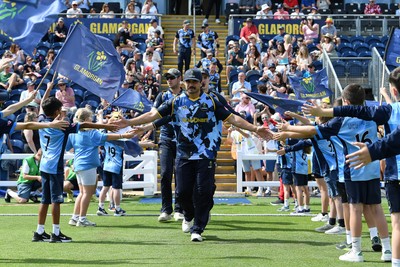 050726 - Glamorgan v Worcestershire Rapids - Vitality Blast Men - Kiran Carlson of Glamorgan runs out 
