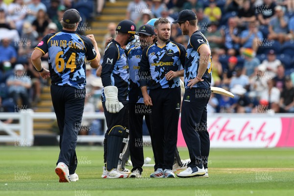 050726 - Glamorgan v Worcestershire Rapids - Vitality Blast Men - Mason Crane of Glamorgan bowls the ball to dismiss Adam Hose of Worcestershire