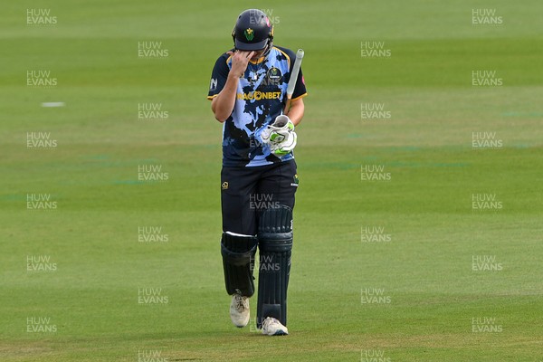050726 - Glamorgan v Worcestershire Rapids - Vitality Blast Men - Ben Kellaway of Glamorgan is run out by (sub (Libby) of Worcestershire