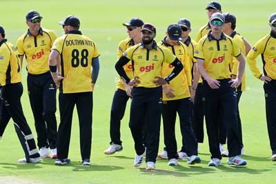 090826 - Glamorgan v Worcestershire Rapids - Metro Bank One Day Cup Men - Zain Ul Hassan of Glamorgan bowls the ball to dismiss Isaac Mohammed of Worcestershire