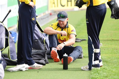 090826 - Glamorgan v Worcestershire Rapids - Metro Bank One Day Cup Men - Timm Van Der Gugten of Glamorgan