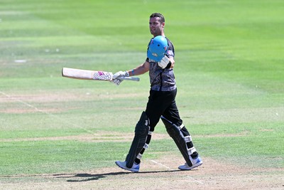 090826 - Glamorgan v Worcestershire Rapids - Metro Bank One Day Cup Men - Jake Libby of Worcestershire celebrates after getting his century