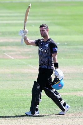 090826 - Glamorgan v Worcestershire Rapids - Metro Bank One Day Cup Men - Jake Libby of Worcestershire celebrates after getting his century